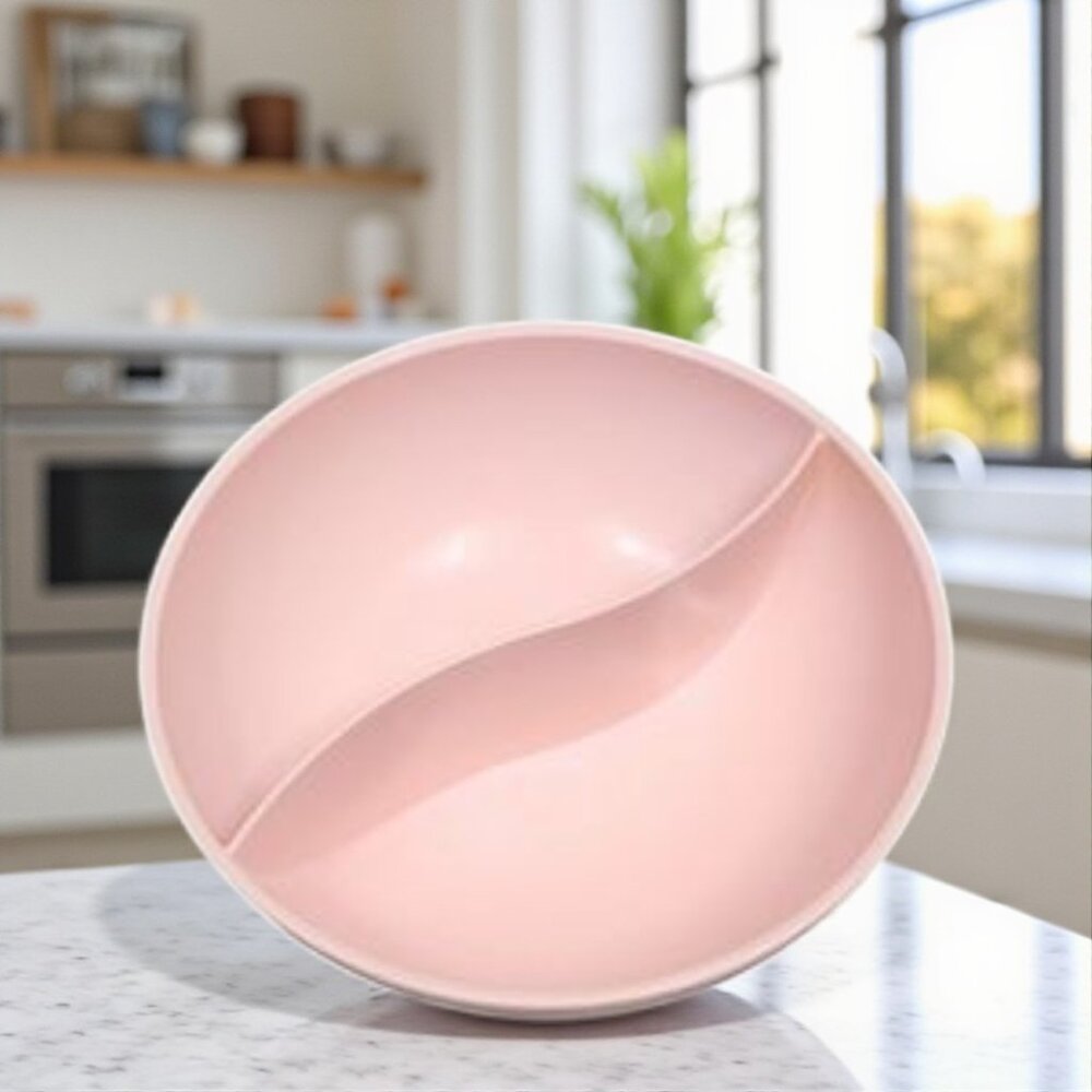 Vintage Pink Melmac Oration by Westinghouse Divided Serving Bowl - MCM